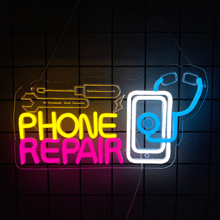 Neonowy szyld naprawy telefonó – Electronics Repair Shops recenzja i cena